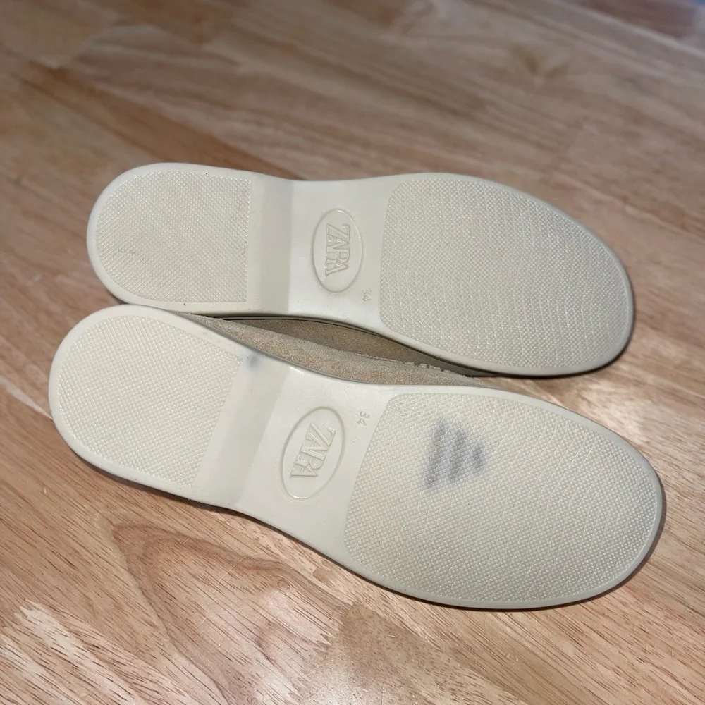 Zara kids Beige Suede Slip-Ons
